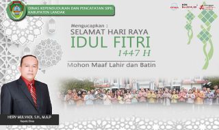 Kepala Dinas Kependudukan dan Pencatatan Sipil Kabupaten Landak beserta Staff mengucapkan Selamat Hari Raya Idul Fitri, 1 Syawal 1447 H, Mohon maaf lahir dan batin 🙏