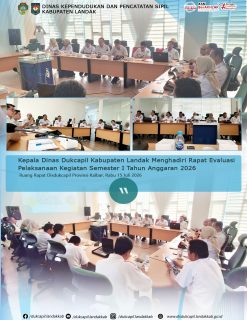 Kepala Dinas Dukcapil Kabupaten Landak Menghadiri Evaluasi Pelaksanaan Kegiatan Semester I Tahun 2026

Ruang Rapat Disdukcapil Prov. Kalbar Rabu 15 Juli 2026