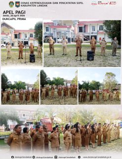 Apel Pagi di Lingkungan Dinas Kependudukan dan Pencatatan Sipil Kabupaten Landak.

#disdukcapilgodigital 
#disdukcapil 
##ᴅᴜᴋᴄᴀᴘɪʟᴘʀɪᴍᴀ