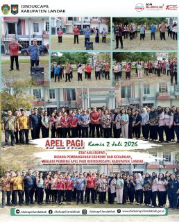 Staf Ahli Bupati Landak Bidang Pembangunan Ekonomi dan Keuangan menjadi pembina apel pagi didisdukcapil Kabupaten Landak

Kamis, 2 Juli 2026
