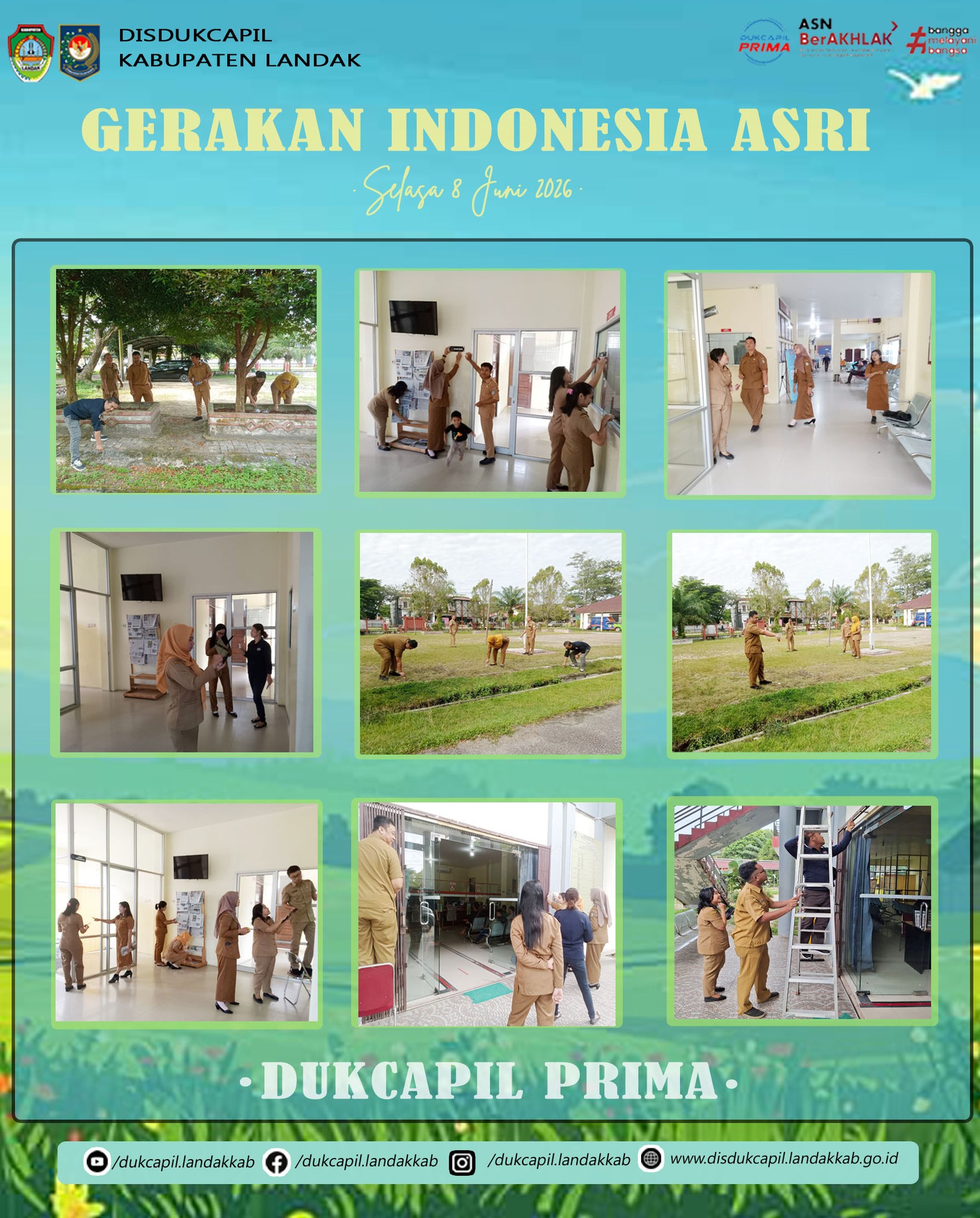 GERAKAN INDONESIA ASRI LINGKUNGAN DISDUKCAPIL KABUPATEN LANDAK

Selasa, 9 Juni 2026