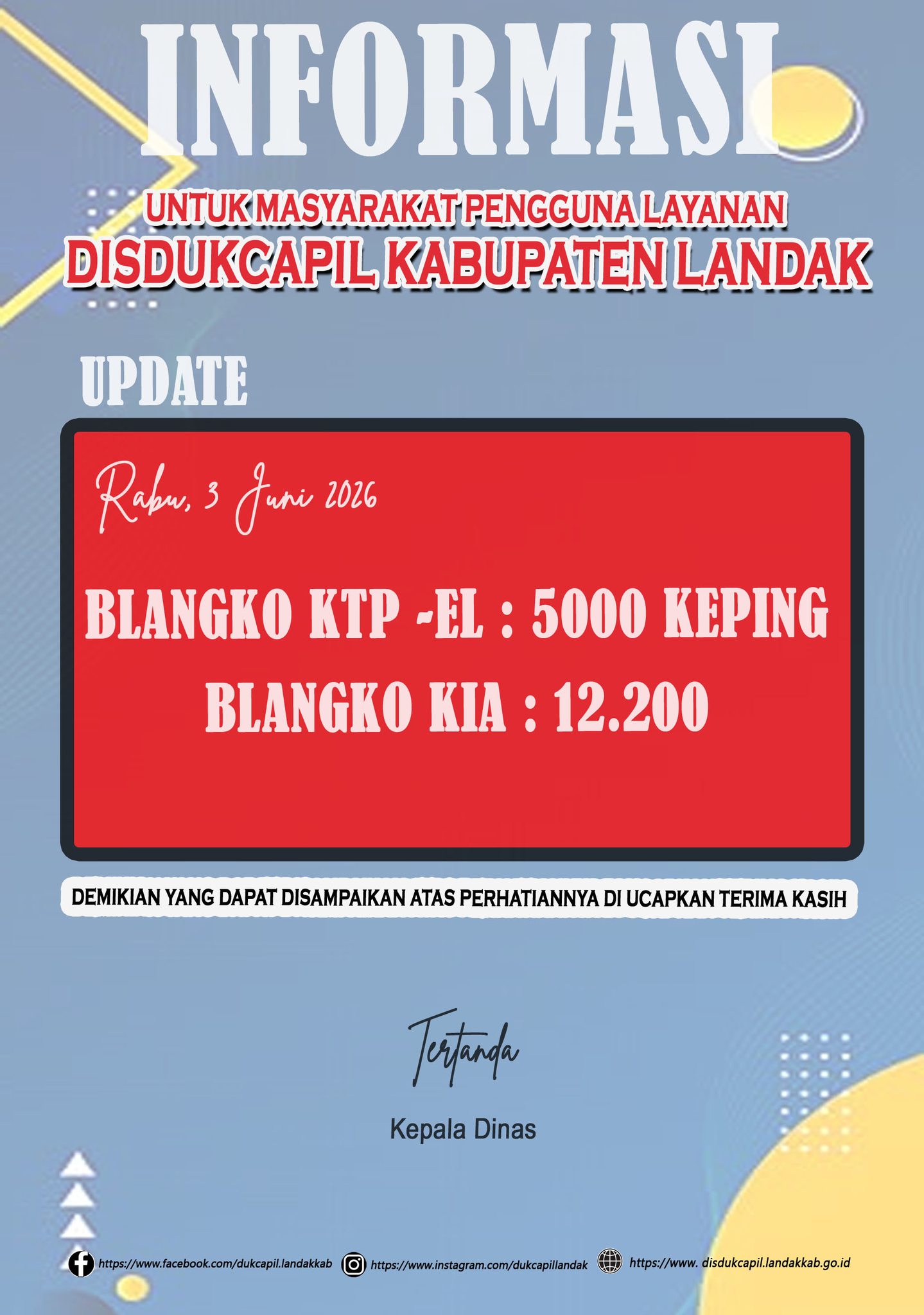 UPDATE BLANGKO DISDUKCAPIL LANDAK