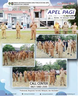 Apel pagi di Lingkungan Dinas Kependudukan dan Pencatataan Sipil Kab. Landak