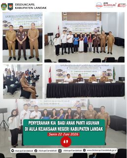 PENYERAHAN KIA BAGI ANAK PANTI ASUHAN DI AULA KEJAKSAAN NEGERI KABUPATEN LANDAK

Senin 22 Juni 2026
