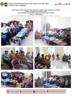 kunjungan kerja Pimpinan dan Anggota Komisi I DPRD Kabupaten Sambas Terkait Inovasi Pelayanan Publik dan Administrasi kependudukan di DISDUKCAPIL LANDAK

Senin, 11 Mei 2026