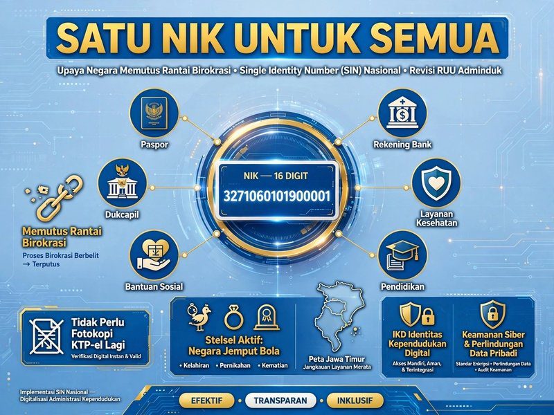 Satu NIK untuk Semua, Upaya Negara Memutus Rantai Birokrasi